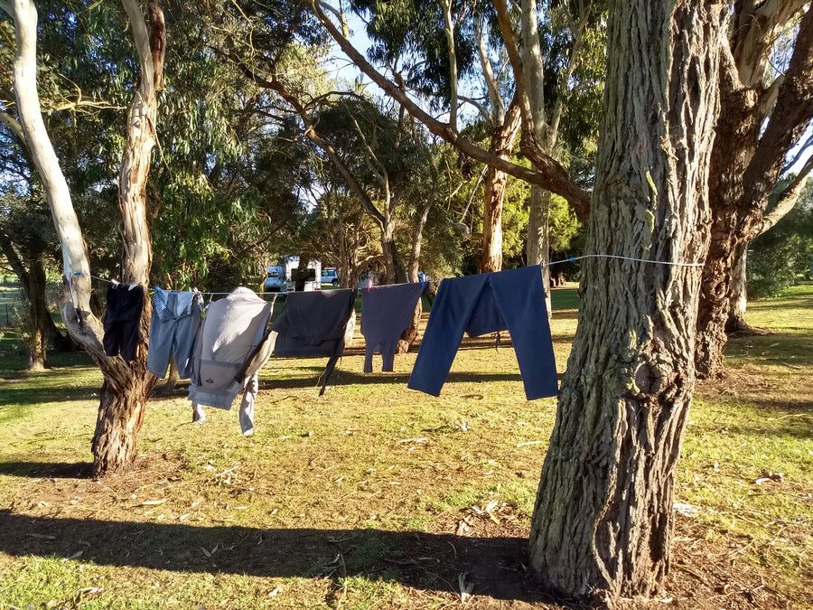 The Original Shockloc Travel Camping clothes line easily strung up between trees